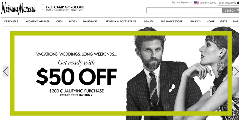 Neiman Marcus, Spend $200, get $50 off